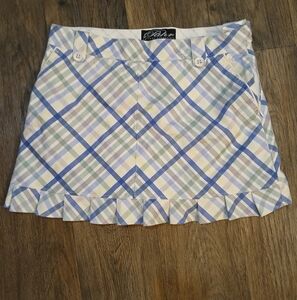Pahr Fairway Essentials Pleated Plaid Golf Skorts.